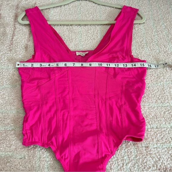 NWT Pilcro Neon Pink Bodysuit Thong Size Medium Spring Summer Festival - Picture 9 of 12